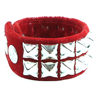 2 Row Pyramid Bracelet by Funk Plus- Red Velvet