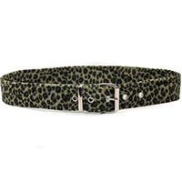 Fuzzy Green Leopard belt by Funk Plus (Vegan)