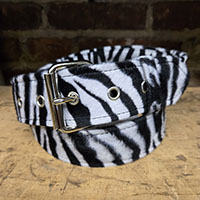 Fuzzy Zebra Belt by Funk Plus (Vegan)