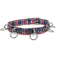 Bondage Belt in Blue & Red Plaid by Funk Plus