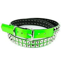 2 Rows Of Pyramids on a GREEN PATENT belt by Funk Plus (Vegan)