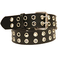 Double Grommets on a Black Leather Belt by Funk Plus