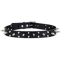 Spiked BLACK LEATHER belt (1/2" and 1" Spikes) by Funk Plus