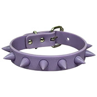 1 Row Spike Glow In The Dark Rubber Choker by Funk Plus- Purple/Purple