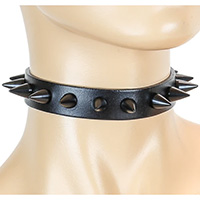 1 Row 5/8" Black Cone Spike Choker by Funk Plus