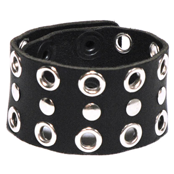 Grommets & Studs on a Black Leather Bracelet by Mascorro Leather