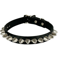 1 Row Of UK77 Cone Studs on a Black Patent Choker by Funk Plus