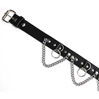 Black Leather Bondage Belt With Chains by Mascorro Leather