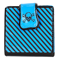 Stripes & Skull Wallet by Funk Plus- Blue