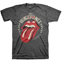 Rolling Stones- 50 Years Tongue on a charcoal shirt