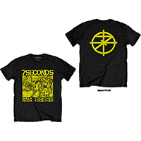 7 Seconds- Walk Together Rock Together on front, Symbol on back on a black shirt