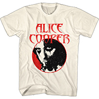 Alice Cooper- Face In Circle on a natural shirt