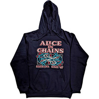 Alice In Chains- Since '87 on a navy hooded sweatshirt