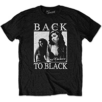 Amy Winehouse- Back To Black on a black ringspun cotton shirt