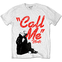 Blondie- Call Me on a white ringspun cotton shirt