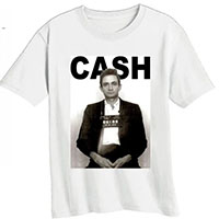 Johnny Cash- Mugshot on a white shirt