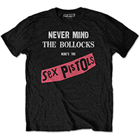 Sex Pistols- Never Mind The Bollocks on a black shirt