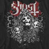 Ghost- Papa & Skulls on a black shirt
