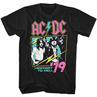 AC/DC- Neon Highway To Hell 79 on a black shirt