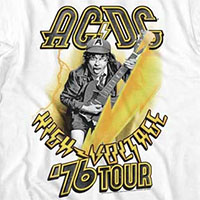 AC/DC- High Voltage 76 Tour on a white ringspun cotton shirt