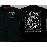 Antisect- Logo on front, In Darkness There Is No Choice on back on a black workshirt - SALE sz S