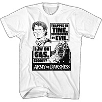 Army Of Darkness- Trapped In Time (Ash & Pit Witch) on a white shirt