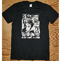 Angry Young And Poor- 25 Years Of Punk on a black ringspun cotton shirt