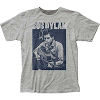 Bob Dylan- Harmonica on a heather grey ringspun cotton shirt (Sale price!)
