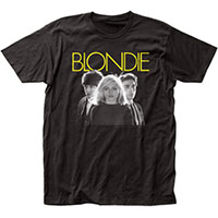 Blondie- Yellow Logo And Band Pic on a black ringspun cotton shirt (Sale price!)
