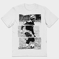 Bob Marley- Soccer on a white shirt