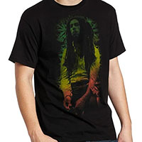 Bob Marley- Rasta Leaves on a black shirt