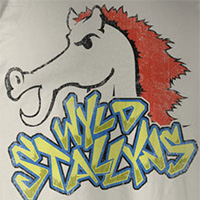 Bill & Teds Excellent Adventure- Wyld Stallyns on a natural shirt