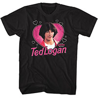 Bill & Teds Excellent Adventure- Ted Logan Heartthrob on a black shirt