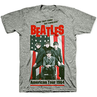 Beatles- American Tour 1964 on a heather grey ringspun cotton shirt