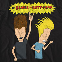 Beavis And Butthead- Rocking Out on a black ringspun cotton shirt