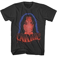 Carrie- Face on a charcoal shirt