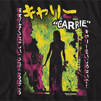 Carrie- Japanese Design on a black ringspun cotton shirt