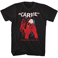 Carrie- You Will Know Her Name on a black shirt