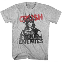 Conan The Barbarian- Crush Your Enemies on a heather grey shirt