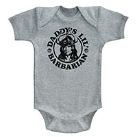 Conan The Barbarian- Daddy's Little Barbarian on a grey onesie