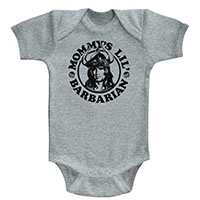 Conan The Barbarian- Mommy's Little Barbarian on a grey onesie