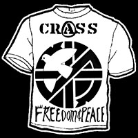 Crass- Freedom & Peace on a white shirt