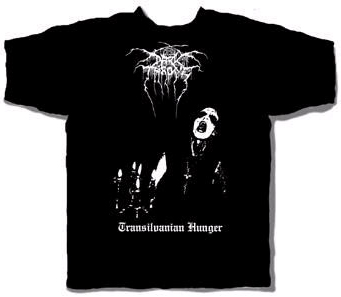 Darkthrone- Transylvanian Hunger on front, Moon on back on a black shirt