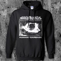 Dystopia- Human=Garbage on a black hooded sweatshirt (Sale price!)