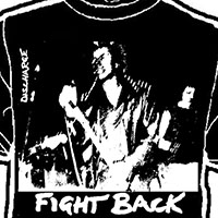 Discharge- Fight Back on a black shirt