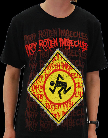 DRI- Thrash Zone & Repeating Logo on a black shirt (Sale price!)