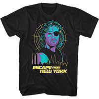 Escape From New York- Snake And City on a black shirt