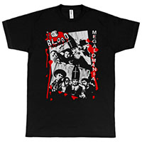 Blood- Megalomania on a black shirt