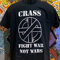 Crass- Fight War Not Wars on a black shirt