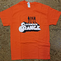 Clockwork Orange- Droog Silhouette on an orange shirt